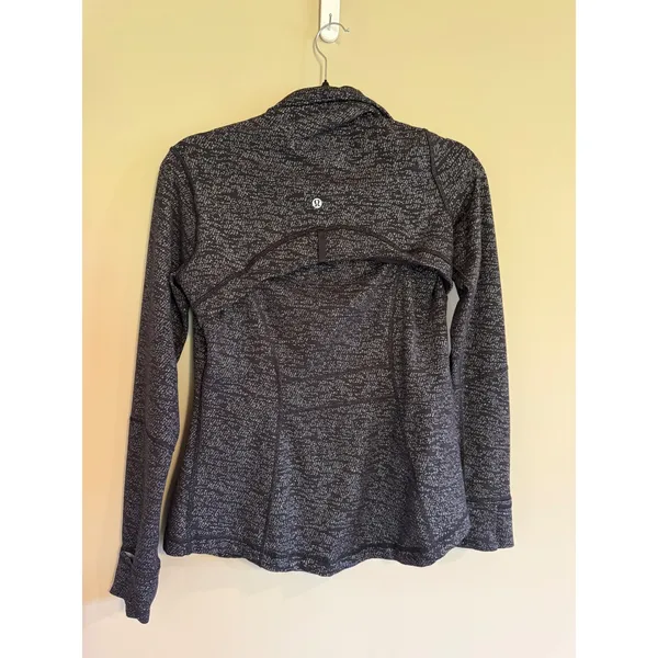Lululemon Define‎ Jacket Size 8 Black White Space Dye Static Full Zip Athletic - Image 3