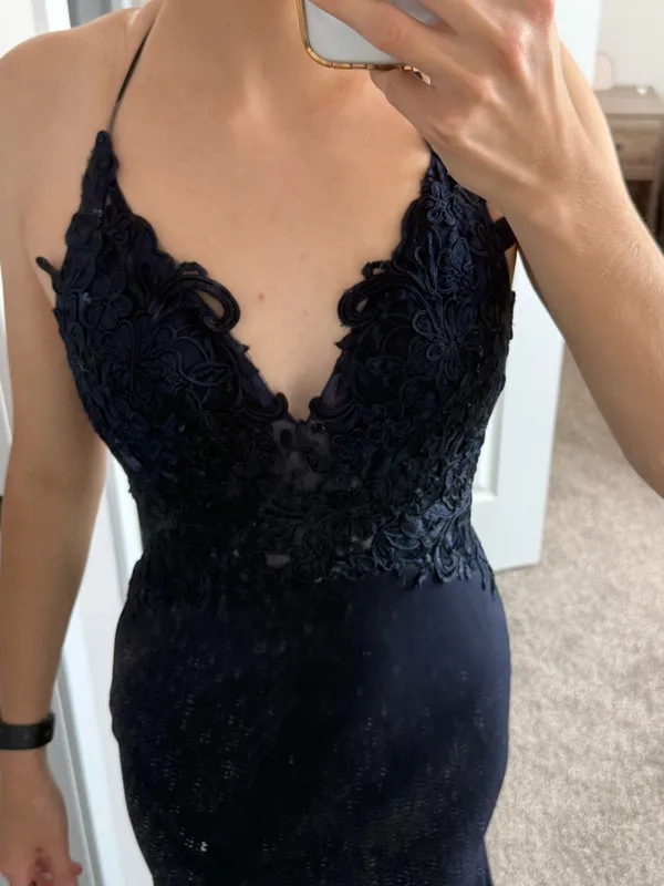 Navy Formal Dress Blue Size 6 - Image 3