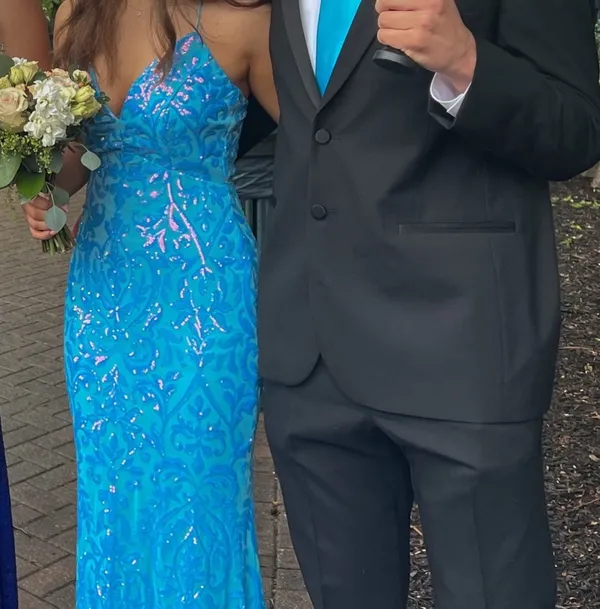 Breeze Bridal Light Blue Sparkly Prom Dress - Image 3