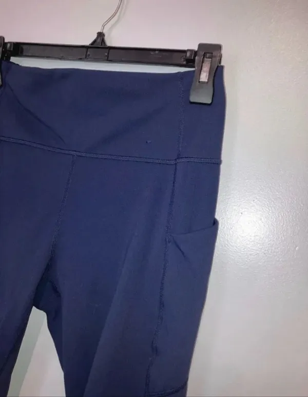 Fabletics Women’s Large Navy Blue 7/8 High Rise Leggings Side Pockets #1200 - Image 2