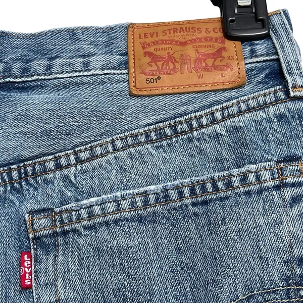 Levi’s 501 SZ W27 L27 Patchwork Jeans Ragged Lands Button-Fly Distressed Frayed - Image 7