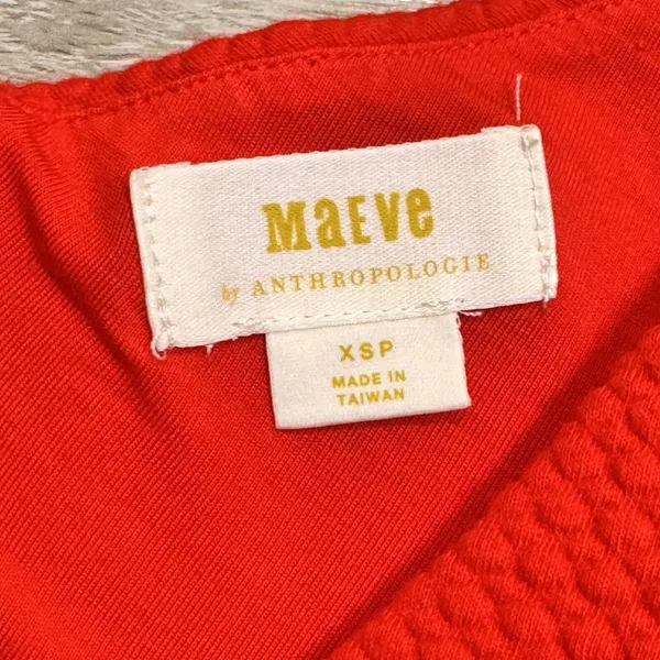 Anthropologie Maeve Button Down Quilted Red Dress‎ Size XS Xsmall Petite Women - Image 6