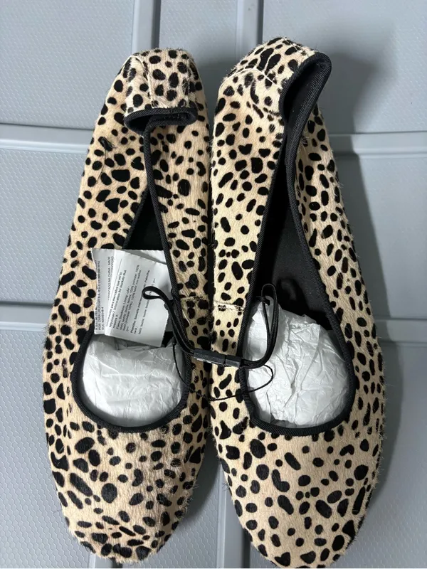 Zara leather animal‎ print ballet flats - Image 3