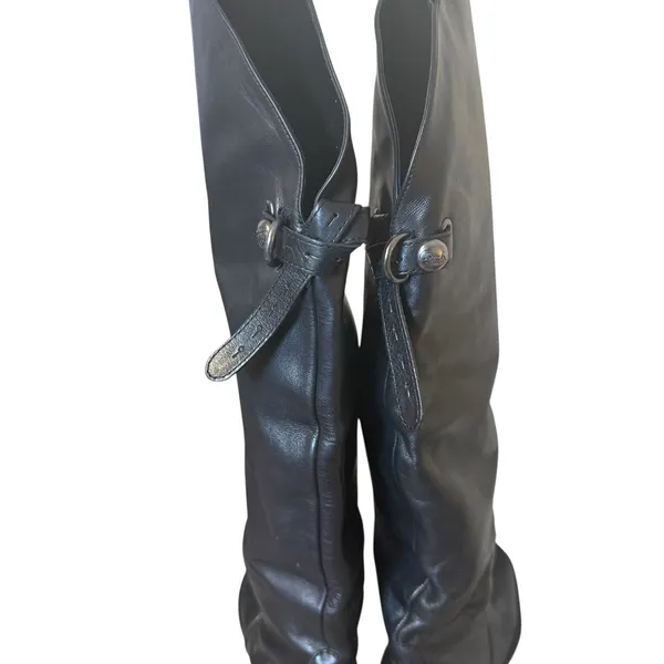 Coach Cheyenne Black Riding Equestrian Leather Over The Knee Boots 5.5 B‎ Luxury - Image 5