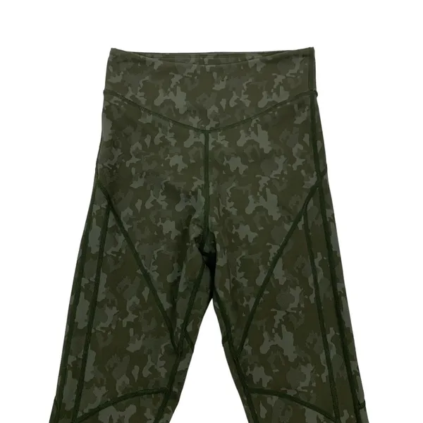 Boux Sport Womens Leggings Small Green Jacquard Camo Gym Yoga Athleisure - Image 4