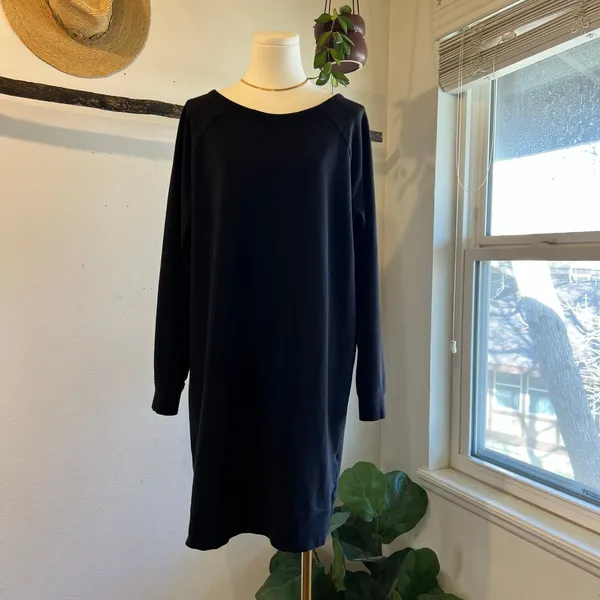 Daily Practice x Anthropologie Black Cotton Sweater Dress Tunic Size Medium - Image 10