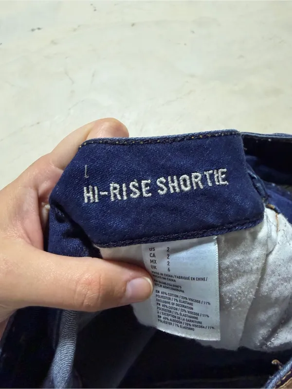 American Eagle Outfitters super stretch hi-rise shortie 2 denim jean shorts - Image 9