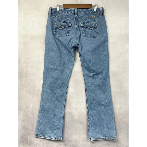 Y2K Levi Strauss Signature Womens Jeans 12 Bootcut Flap Pocket Stretch Indie - Image 2