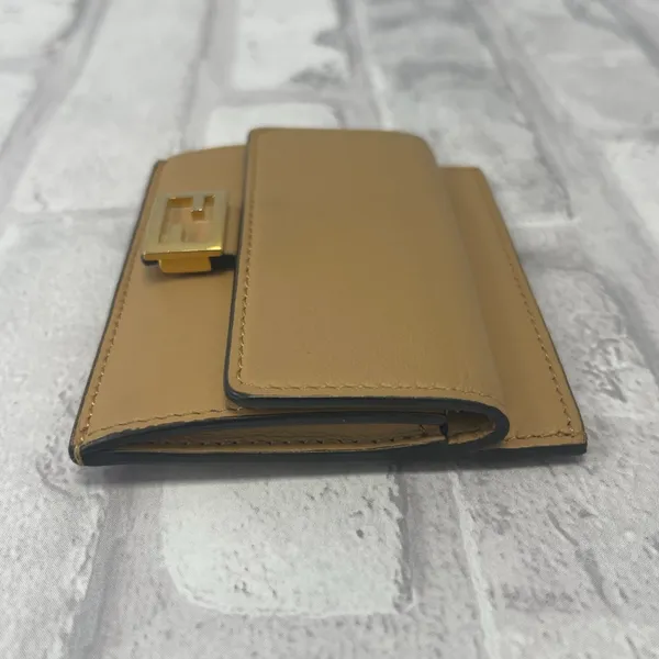 Fendi Baguette Dark Beige Card Holder Nappa Leather - Preowned - Image 6