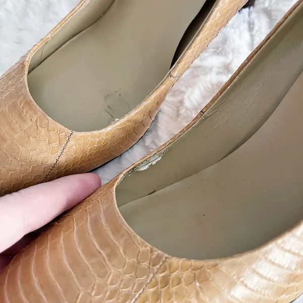 Lauren by Ralph Lauren Tan Snake Skin Pumps - Image 5