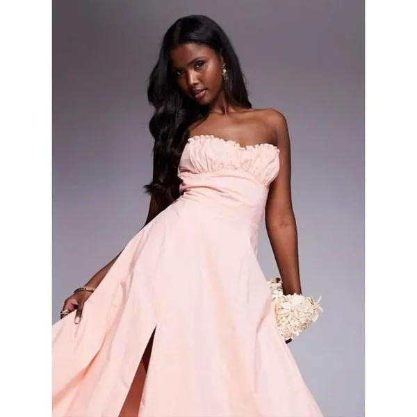 NWOT House of CB Clarabelle midi sundress in peach M - Image 2