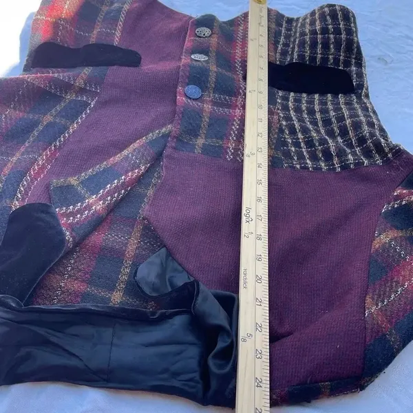 Vintage ZOE size M velvet plaid jacket.Art to wear. - Image 5