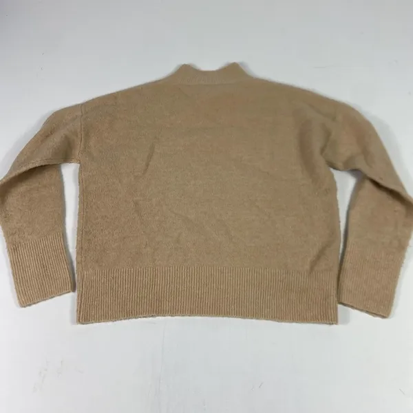 Magaschoni Sweater Womens Medium Beige Mock Neck Long‎ Sleeve Pullover Knit - Image 11