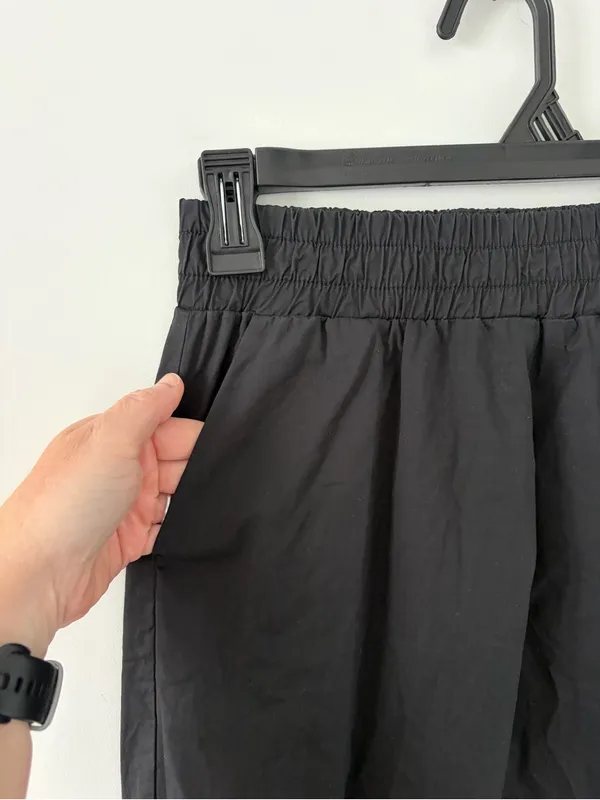 Monica Nera Black High Rise Cotton Ankle Length Jogger Casual Minimalist Pants S - Image 2