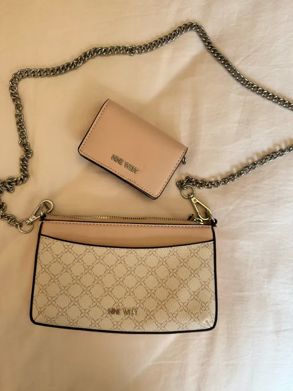Nine West Pink and White Purse + Wallet - Image 2