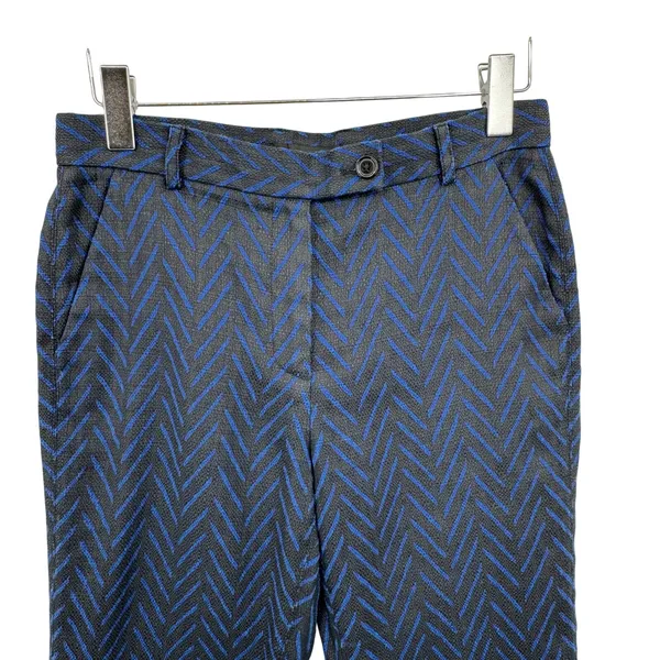 Madewell Et Sezane pants women's 4 crop chevron career dress trouser blue black - Image 3