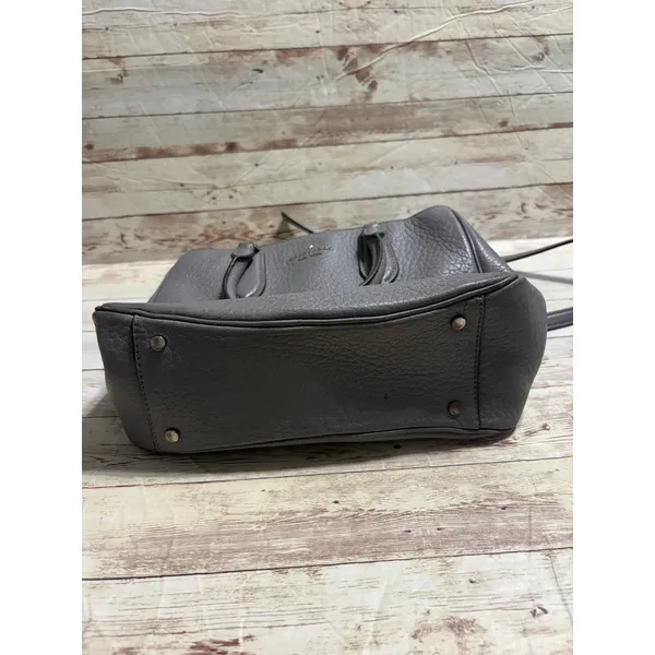 Kate Spade New York Leighton Pebbled Leather Gray Satchel Handbag Old Purse - Image 6