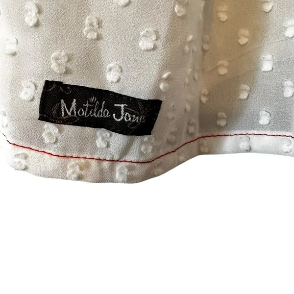 Matilda Jane Cream‎ Swiss Dot Light the Way Tunic Sheer Button up Size Medium - Image 3