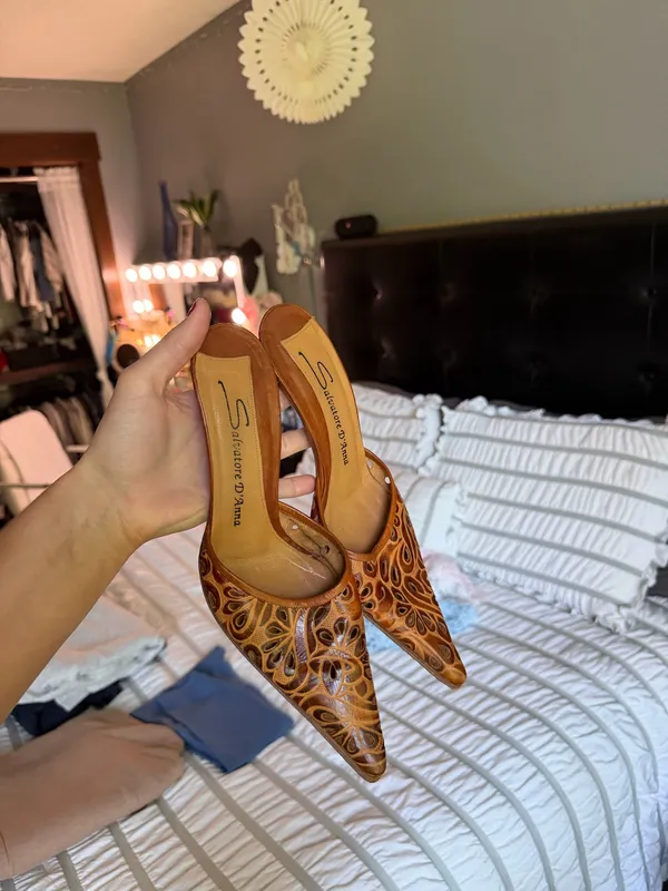 Vintage Salvatore D’Anna Heels Brown Size 7 - Image 2