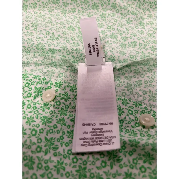 J.Crew Re-Imagined Green White Floral Ditsy Button Down Shirt BF817 Small - Image 8