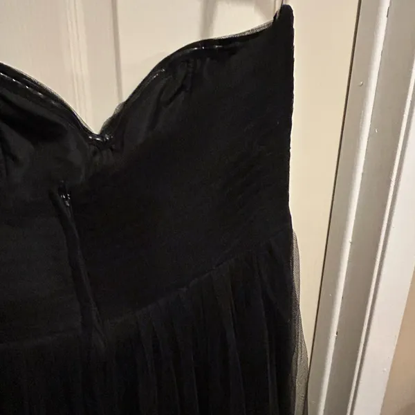 Jenny Yoo Black Strapless Evening Gown - sparkly black maxi dress - size 8 - Image 5