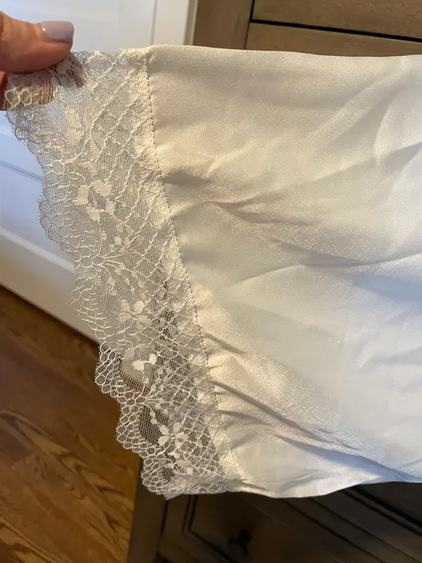 Bridal Silk Robe White Size L - Image 4