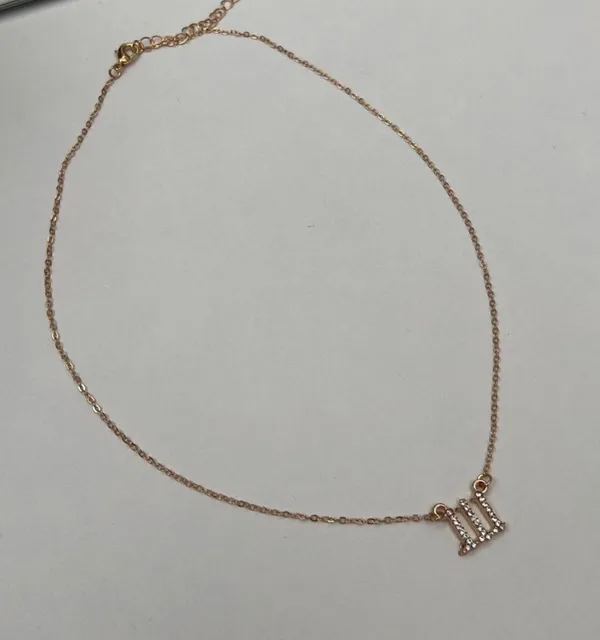 Dainty Gold Chain Angel Number Necklace - Image 4