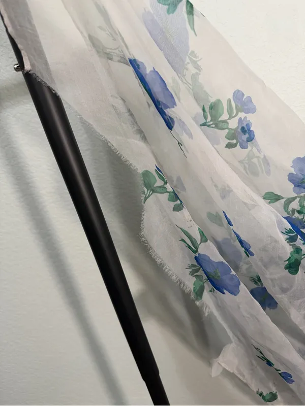 BHLDN Kendall High-Neck Scarf Floral Organza Maxi Dress Size Large - Image 8