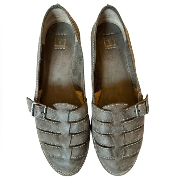 Frye Milly Fisherman Women's Charcoal Leather Slip-on Leather Flats Size 9.5 - Image 6