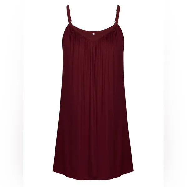 Chama Plus Size Chemise Soft Sexy Sleepwear Pleated Nightgowns Loungewear - Image 4