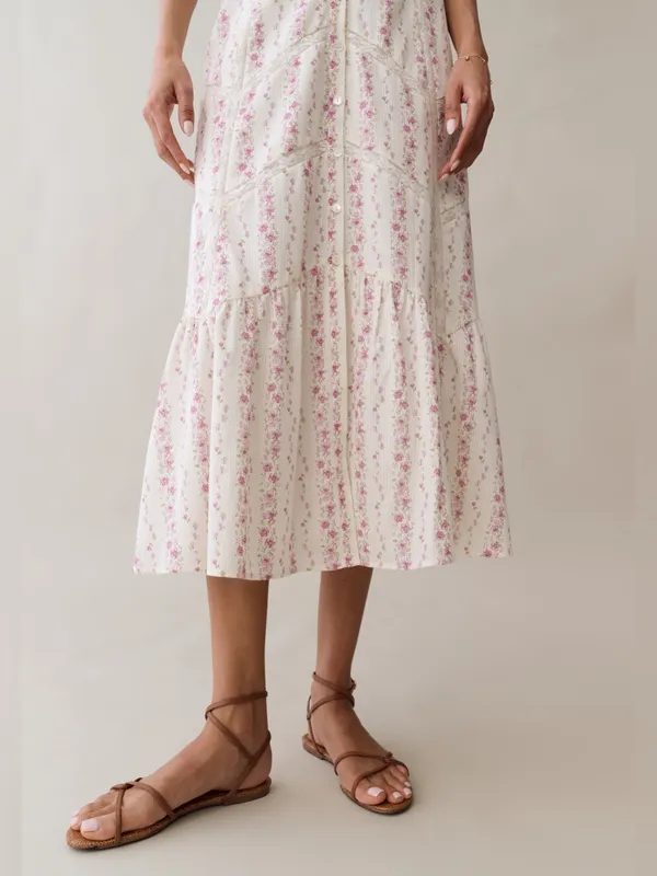 NWT Few Moda Jacey Cotton Dress size 10 Sorella floral midi lace heirloom bloom - Image 6