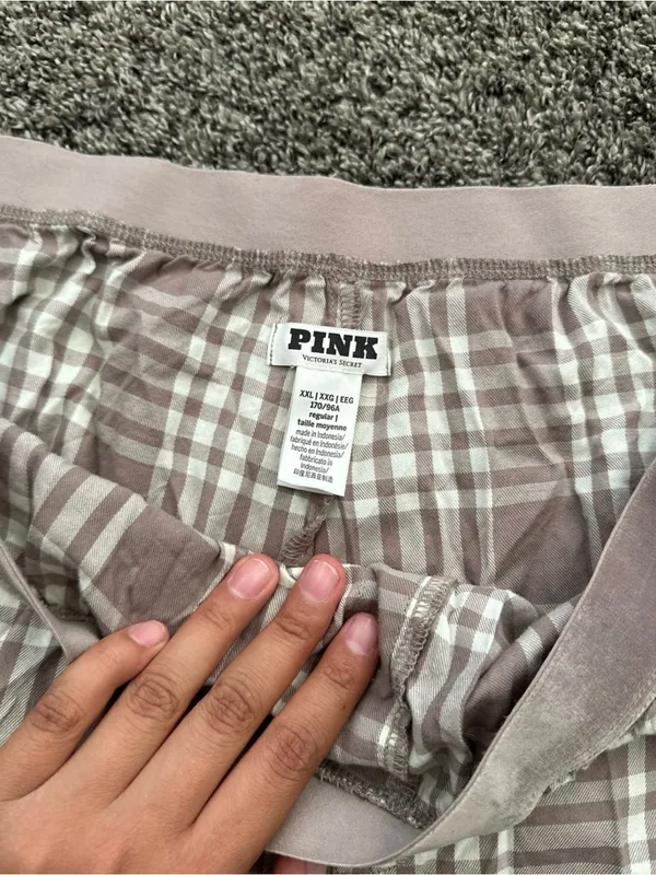 PINK VS Plaid Pajama Pants Size XXL 0445 - Image 3