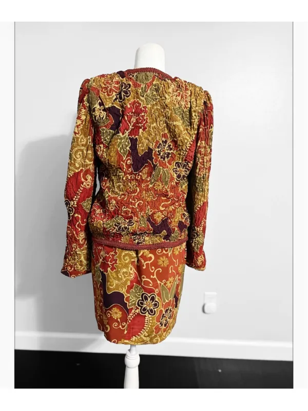 Rickie Freeman Teri Jon New Silk Skirt Set Brown Size 8 - Image 4