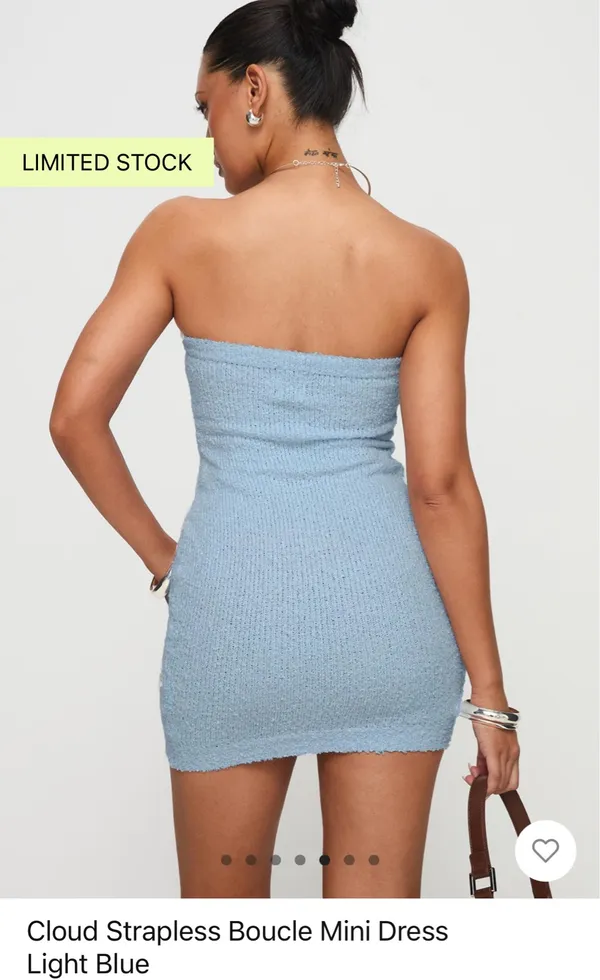 Princess Polly Cloud Strapless Boucle Dress - Image 3
