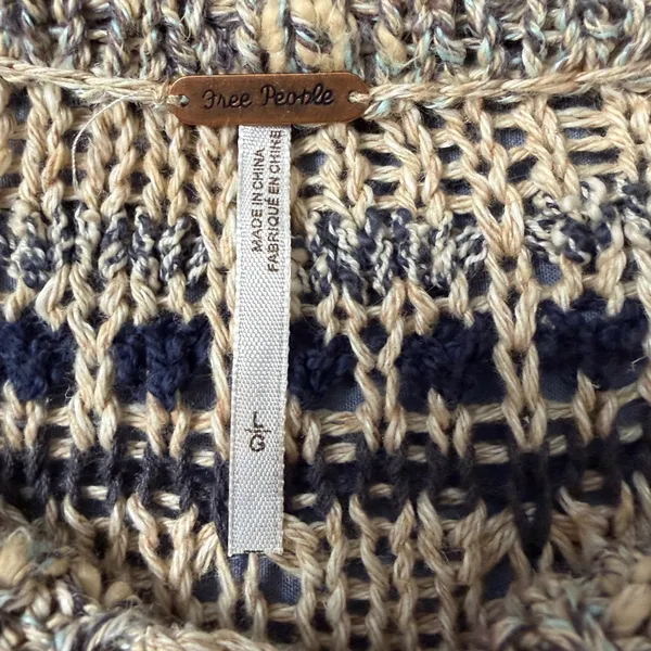FREE PEOPLE Crochet Knit Moto Sweater Jacket; retails $259; size large - Image 4