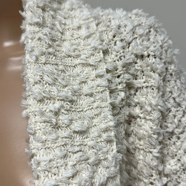 Anthropologie Akemi & Kin Cream Eyelash Open Front Cardigan size SX Oversized - Image 2