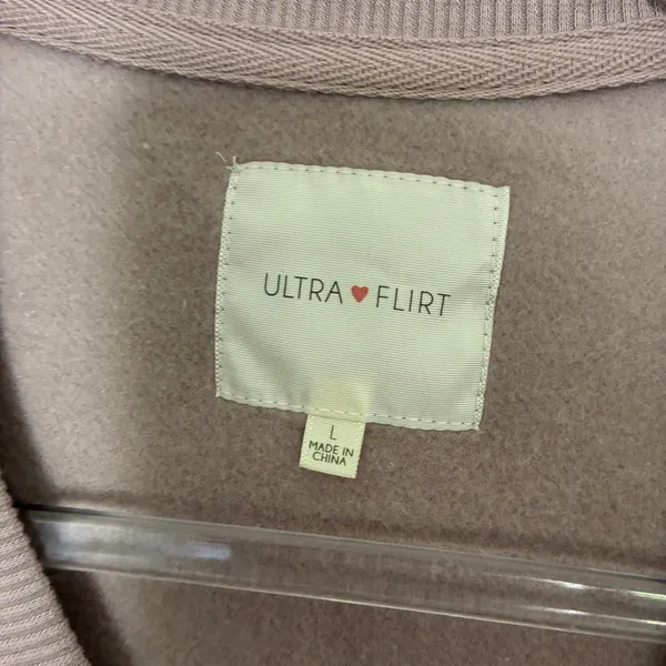 Ultra Flirt Pink Beige Sphinx Pullover Sweatshirt NWOT Juniors Size Large - Image 3