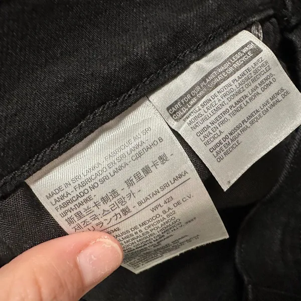 Levis 505 Womens 29‎ Straight Black Denim Jeans Flat Front 5 Pocket Design - Image 7