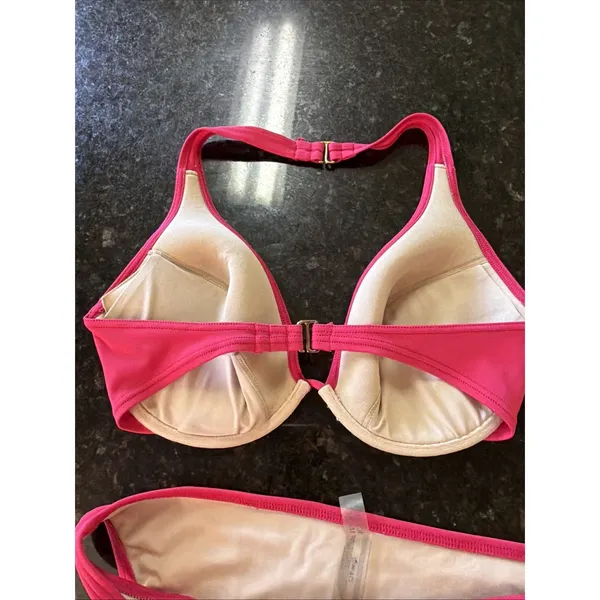Victoria's Secret Bikini Swimsuit Sz Sm Bottom 34D Top Underwire Push-up Halter‎ - Image 3