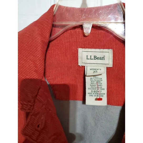 EUC Ladies L.L. Bean Corduroy Burnt Orange Button Down Jacket SIZE XS - Image 9