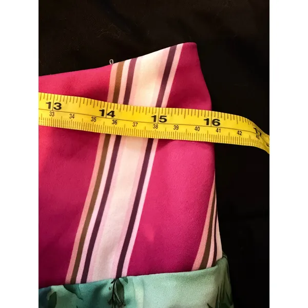 Bohemian Patchwork Floral Tiered Maxi Skirt Pink Cottagecore Gypsy Temu‎ - Image 4