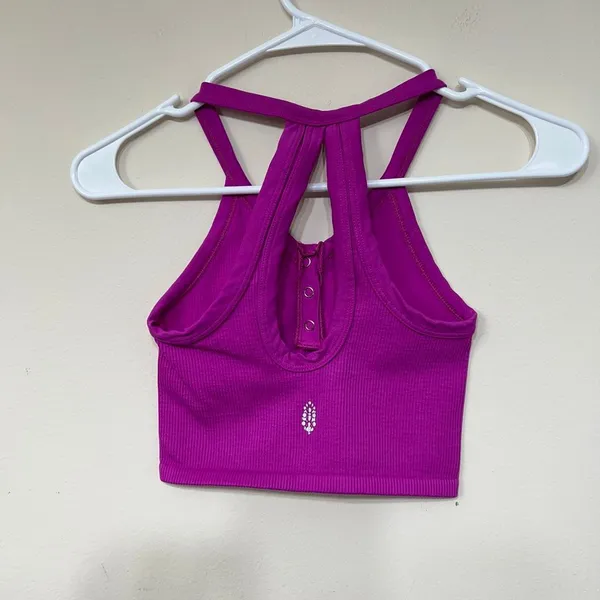 Free People Movement Purple Ribbed Seamless Crop Top XS - Image 3