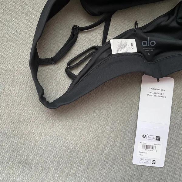 Alo Yoga Splendor Bra Black L - Image 3