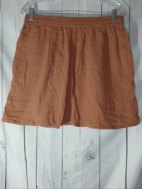UpWest Coastal 100% Organic Cotton Gauze High-Waisted Mini Skirt - Image 5