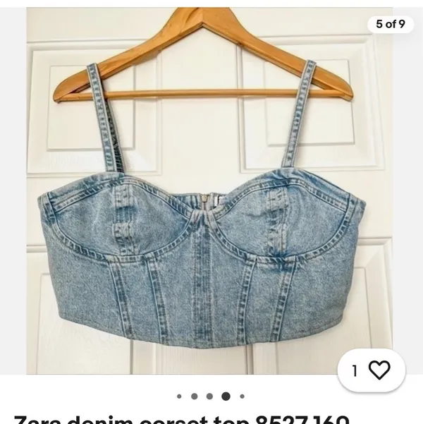 ZARA Denim Corset Top - Image 3