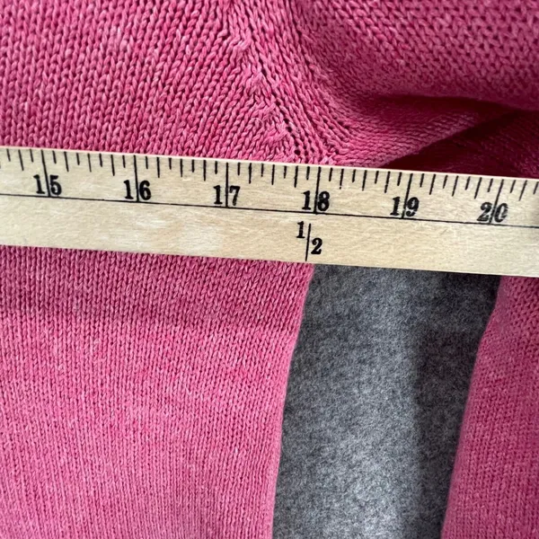 Tommy‎ Bahama Cable Knit Sweater Womens Small Pink Hooded Pullover Linen Cotton - Image 7