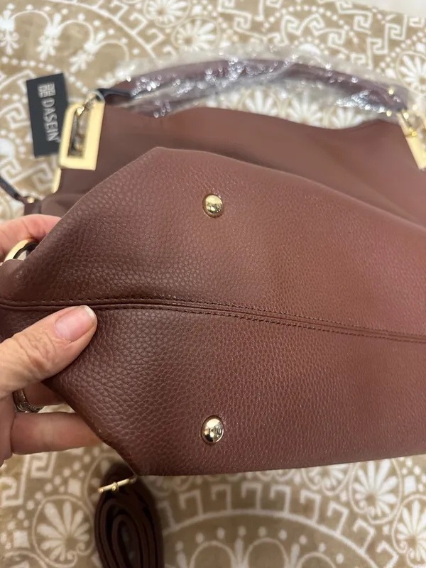 Dasein Hobo shoulder/ Crossbody Bag in soft faux leather with accent Rhinestones - Image 16