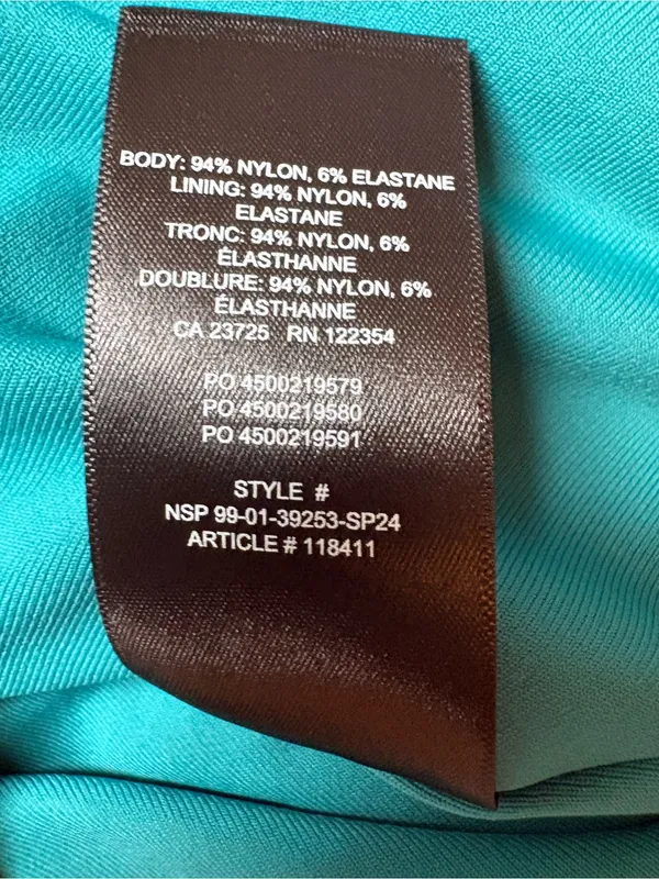 Aritzia Contour Square Neck Teal Top Short Sleeve Size Small - Image 5