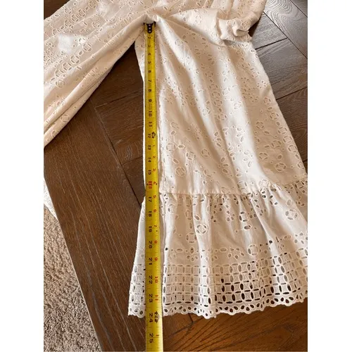 LoveShackFancy Eyelet Cotton Wide Leg Jumpsuit Womens White Size‎ 4 - Image 16
