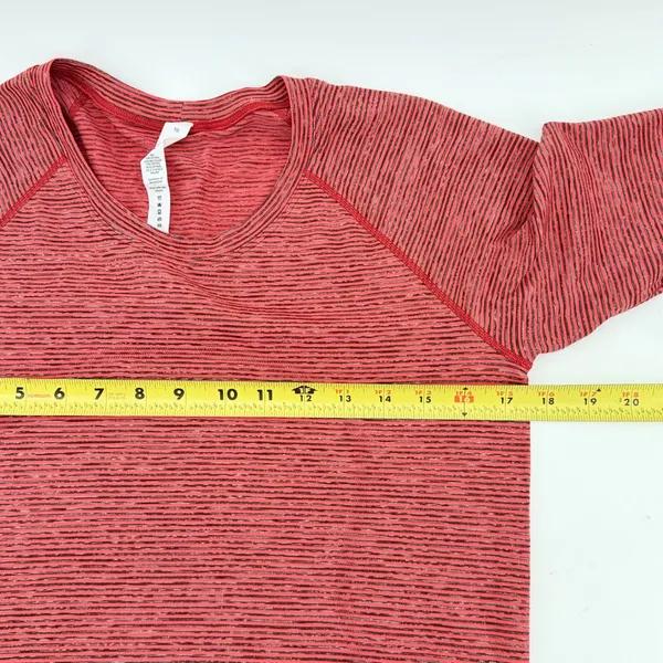 Lululemon Swiftly Tech Long Sleeve Shirt 2.0 Race Length Red Black Stripe 10 - Image 6